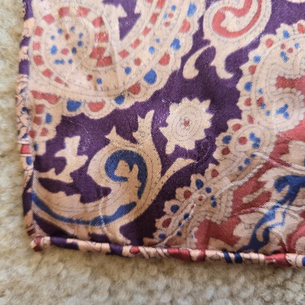 NWOT Large Silk Scarf Hand Rolled Edges